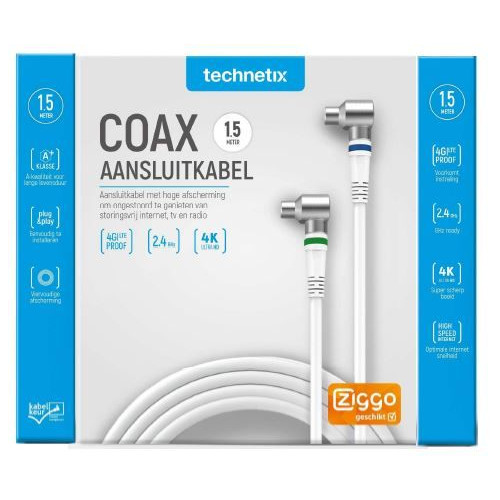 Technetix RLA++21-1.5-S SHOP CATV IEC coaxkabel 1,5m Ziggo