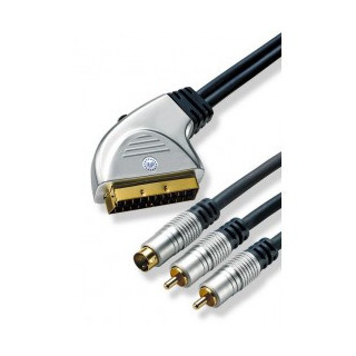 AV Scart W/Sw. S-Video+2Cinch (Aud) 5 Mtr. opop