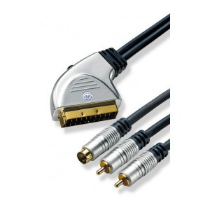 AV Scart W/Sw.  S-Video+2Cinch (Aud) 5 Mtr. opop