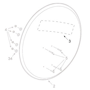 Teleco 11899 spare part Sticker voor schotel FlatSat Easy