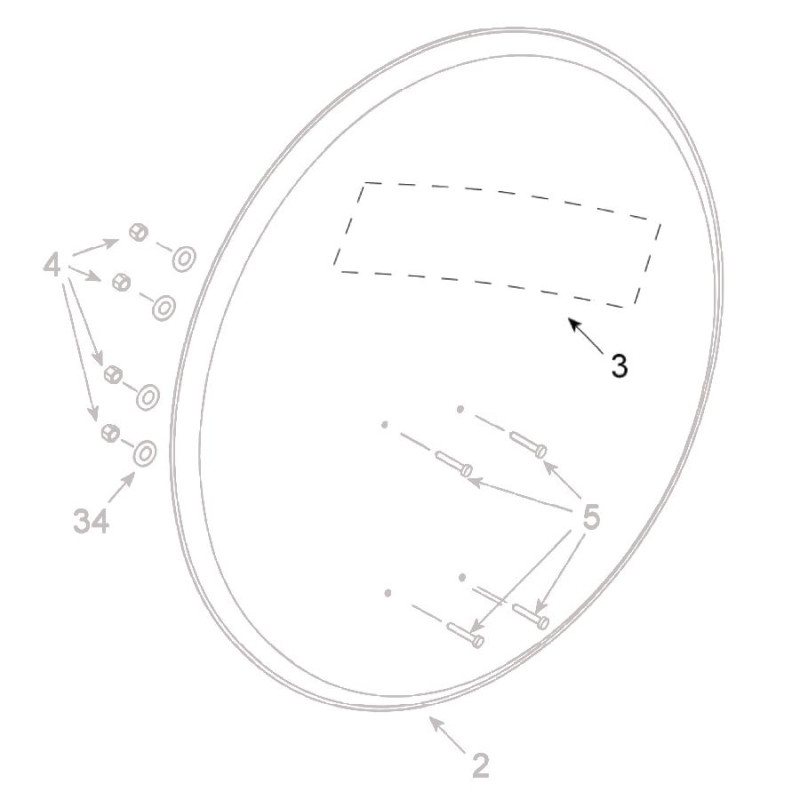 Teleco 11899 spare part Sticker voor schotel FlatSat Easy