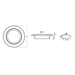 TravelLeds inb spot zwart 80mm 6+6 Leds 3K+6K klem