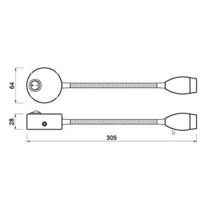 TravelLeds opb spot Ch flex led 3K 315mm switch
