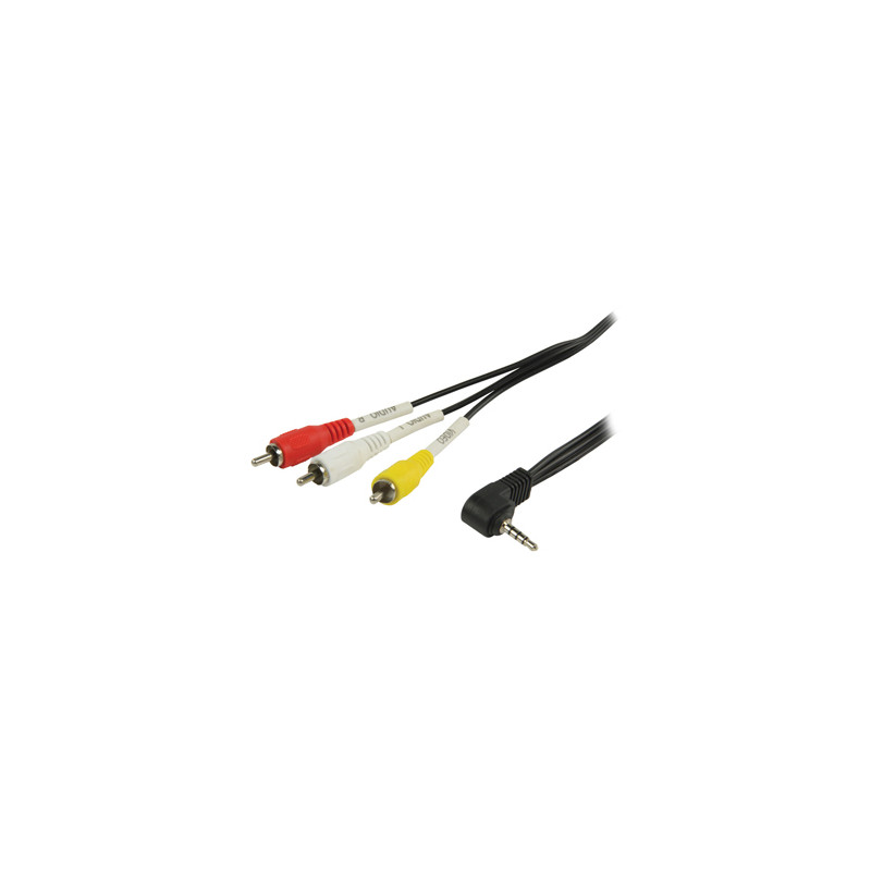 Mini AV kabel, Jack 3,5 mm - 3x RCA 2.00 mtr.