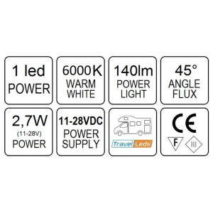 TravelLeds opb spot Ch flex led 6K 315mm switch