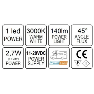 TravelLeds opb spot Ch flex led 3K 315mm switch