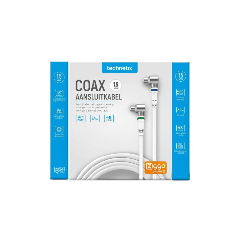 Technetix RLA++21-1.5-S SHOP CATV IEC coaxkabel 1,5m Ziggo