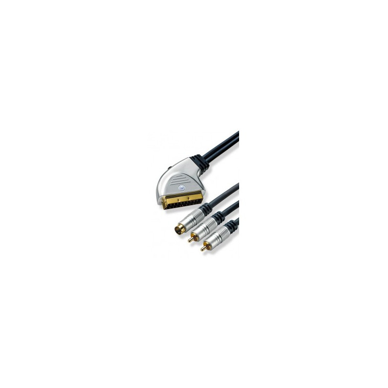 AV Scart W/Sw.  S-Video+2Cinch (Aud) 5 Mtr. opop