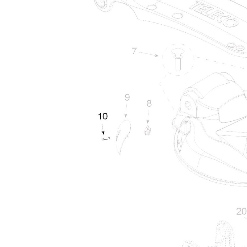 Teleco 10384 spare part Zelftapp.schroef M2.9x9.5 CL.E.65/85