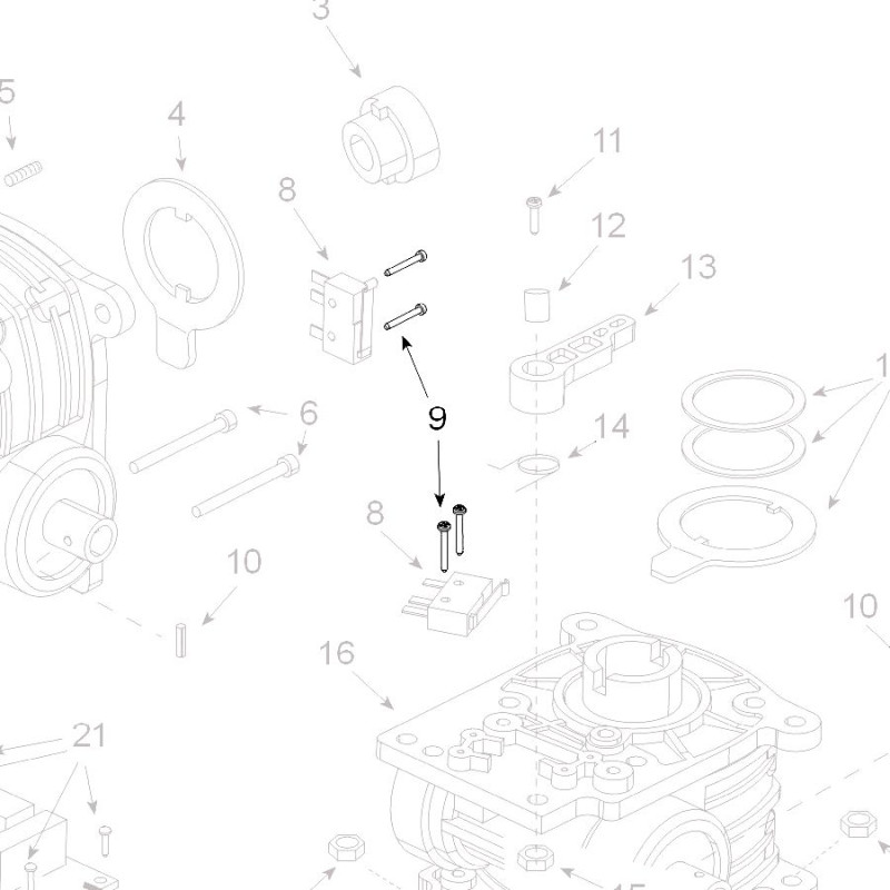 Teleco 12581 spare part Schroef M2x10 T.65/85
