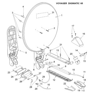 Teleco 11509 spare part Onderkap lnb arm Voy.65