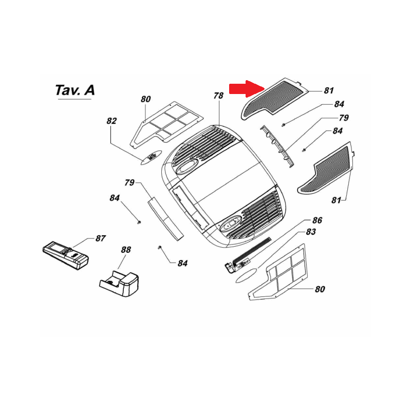 Telair 03510 spare part Filter verdampingsunit p/st