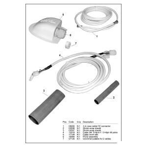 Teleco 19714 spare part Kabeldoorvoer wit T.65/85