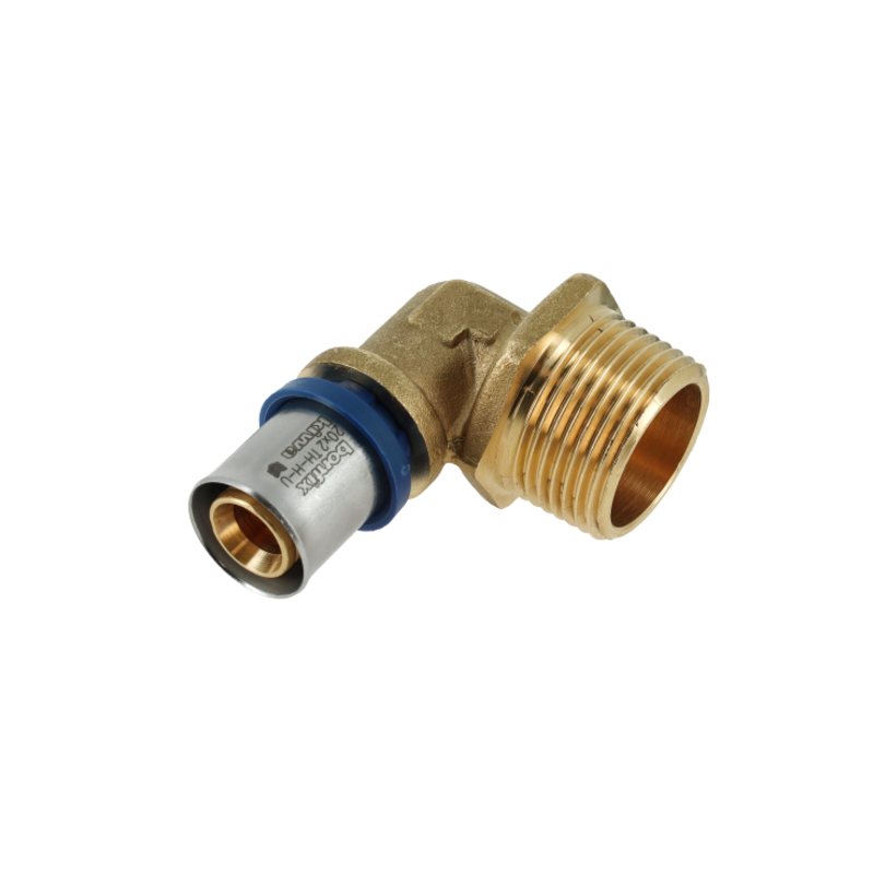 BONFIX 2001037 - Perskoppeling haaks 90° - Messing - 20 x 1" G M