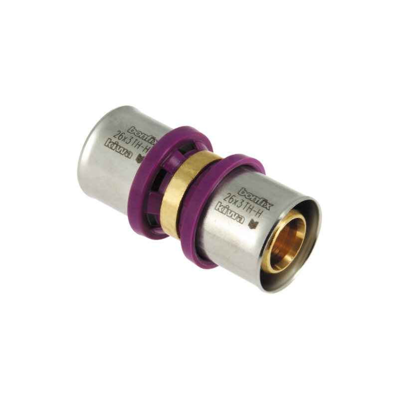 BONFIX 2000135 - Alu-pers rechte koppeling - 26 x 26 mm