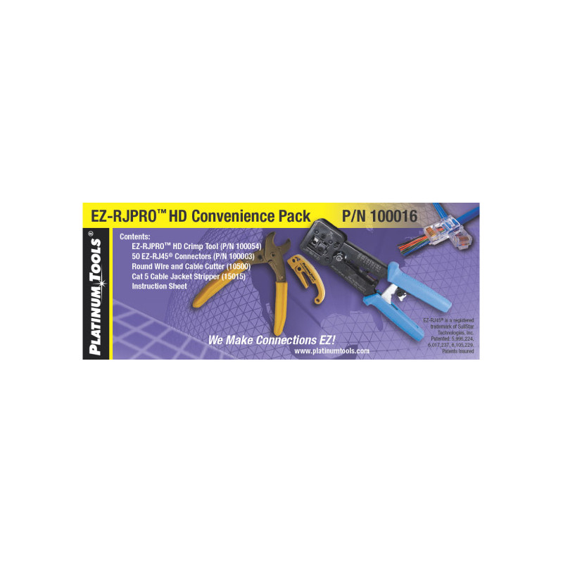 EZ-RJ45 HD CAT Pro Kit, Crimptool,Tang,Stripper,50 Connector