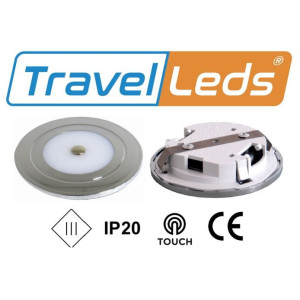 TravelLeds inb spot Ch 80mm 6Leds 3K+blauw touch switch klem